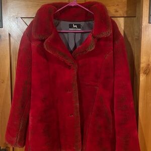 Blanc Noir Vibrant Red Teddy Jacket
